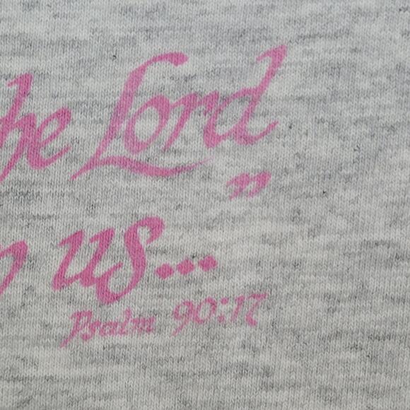 Vintage 90s Floral Christian Shirt Womens Large 21x26 Gray - Picture 11 of 13